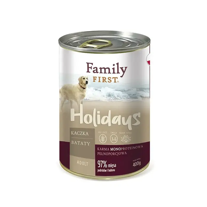Dodaj do koszyka FAMILY FIRST Holidays Kaczka/Bataty - Monoproteinowa, mokra karma dla psów