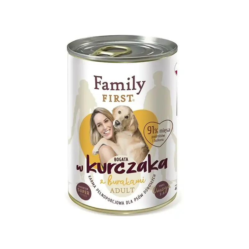 FAMILY FIRST Bogata w Kurczaka z Burakami - Mokra karma dla psów Okazja