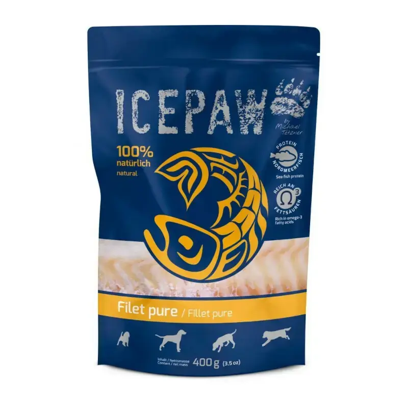 Nowy ICEPAW Filet Pure - filet z dorsza dla psów, 400g