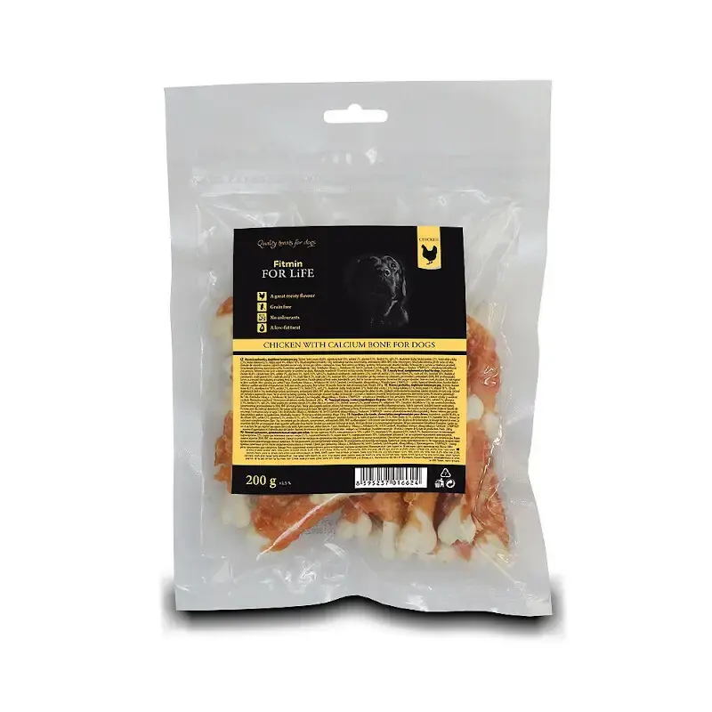 FITMIN FOR LIFE chicken with calcium bone - kostki wapienne z kurczakiem, 200g Hit cenowy