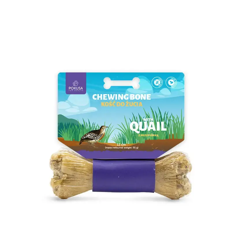 POKUSA Feel The Wild Chewing Bone Quail - pyszna hipoalergiczna kość do żucia dla psa, przepiórka Szybka dostawa