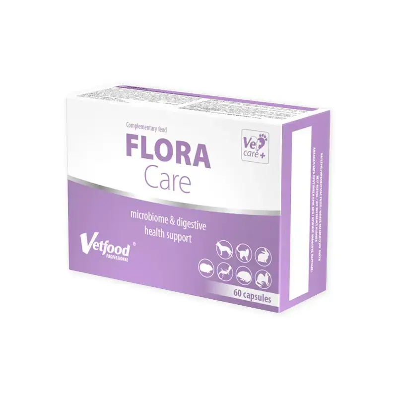 Vetfood Flora Care 60 kapsułek - Preparat na ostre biegunki, zaburzenia wchłaniania, stany zapalne jelit Bezpieczna płatność