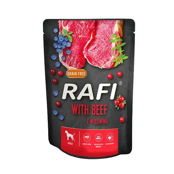 RAFI WOŁOWINA - Mokra karma dla psa, saszetka 300g Nowy