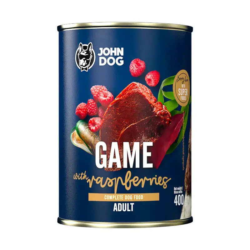 Tylko dziś JOHN DOG Berry Line Dziczyzna z malinami - Karma mokra dla psa
