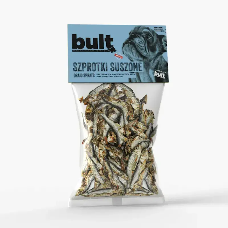 BULT Szprotki suszone - przysmak rybny dla psów, 150g Super okazja