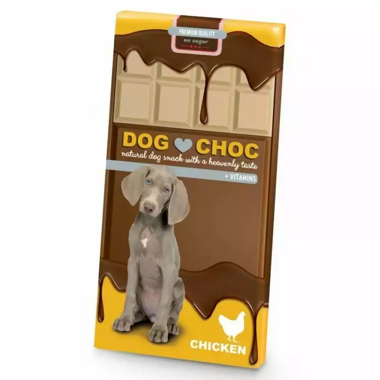 Dostępne od ręki DUVO+ Dog Choc Chicken - Czekolada dla psa z kurczakiem, 100g