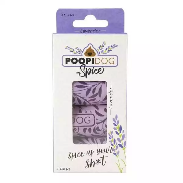 Tani DUVO+ Poopidog Spice - Worki na odchody o zapachu lawendy 4x15szt