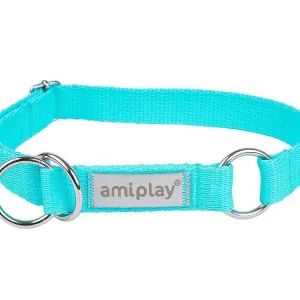 Amiplay Samba Obroża półzaciskowa dla psa L (35-50cm) kolor turkusowy Dostępne od ręki