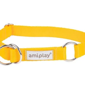 Amiplay Samba Obroża półzaciskowa dla psa L (35-50cm) kolor żółty Szybka dostawa