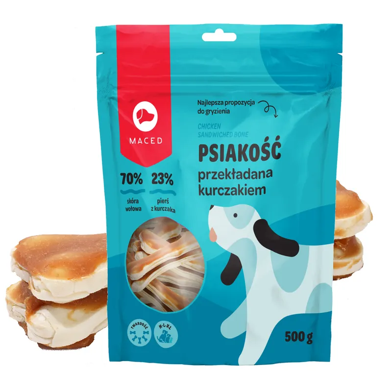 MACED Kość Przekładane Kurczakiem 15Cm 500g Przysmak Dla Psa Tylko do końca tygodnia