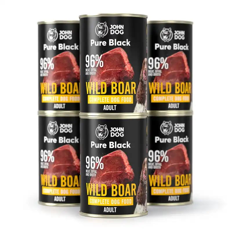 6x400g John Dog Karma Mokra Dla Psa Pure Black Dzik Puszka Zamów teraz