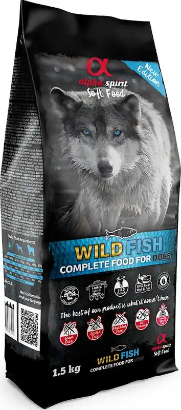 Hit sprzedaży Alpha Spirit Wild Fish Karma sucha miękka dla psa 12kg