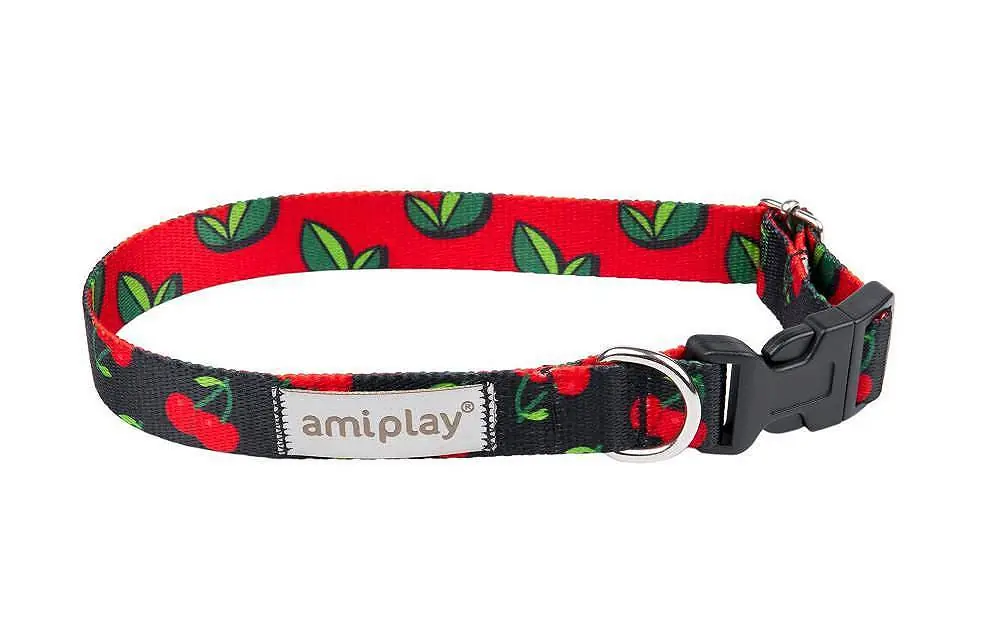 Amiplay BeHappy Obroża dla psa L (35-50cm) wzór Cherry Bestseller