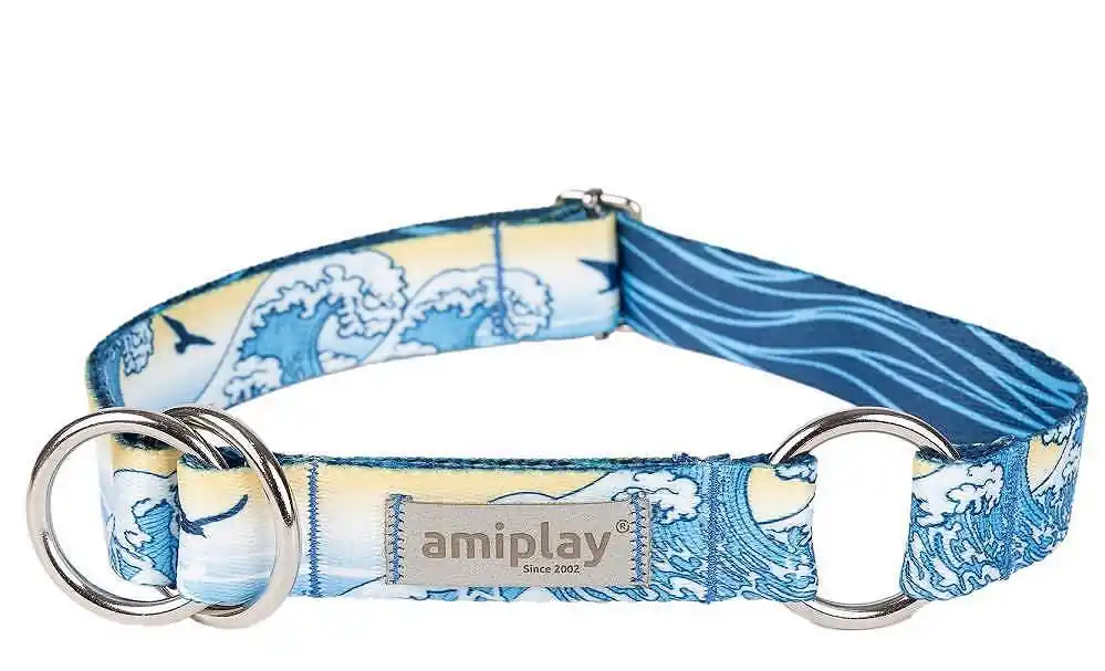 Amiplay BeHappy Obroża dla psa XL (40-60cm) wzór Waves Super okazja