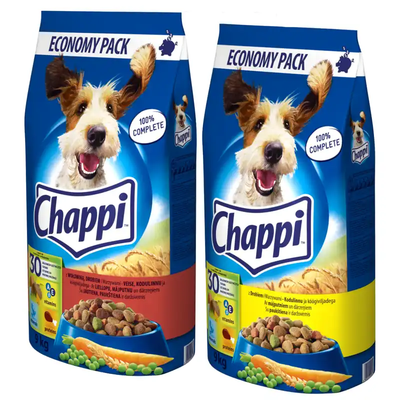 Cena promocyjna Chappi Sucha Karma Dla Psa Z Wołowiną I Drobiem Z Warzywami 2x9kg