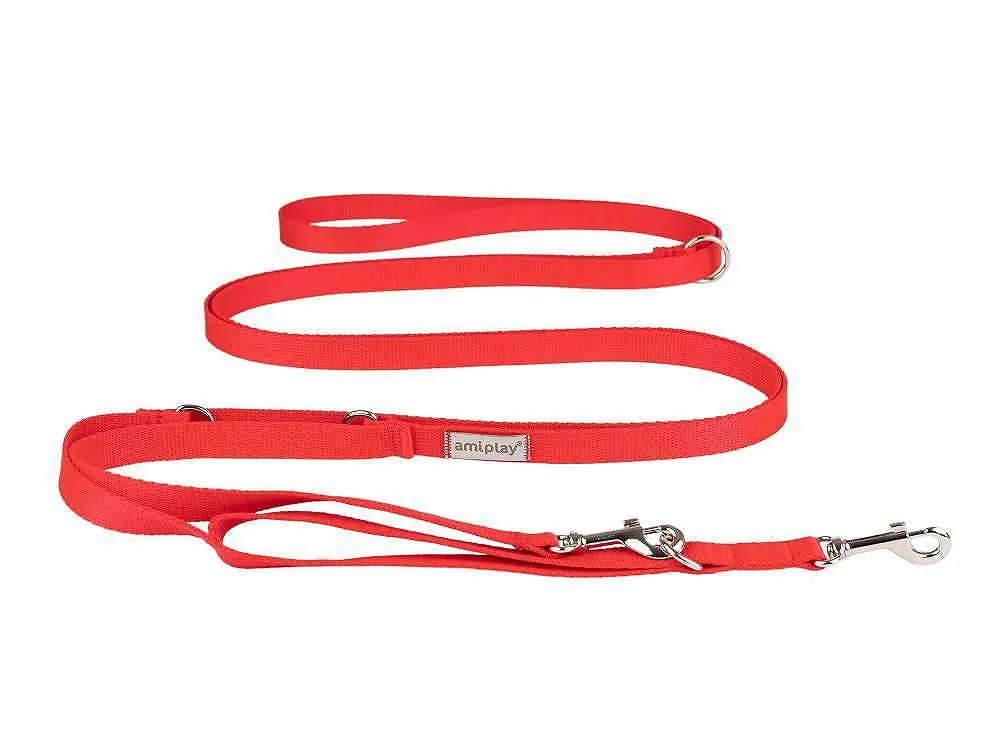 Amiplay Samba Smycz regulowana 8in1 rozm. XL 25mm/400cm kolor czerwony Wybór klientów