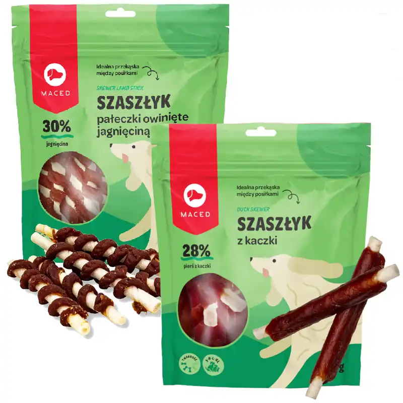 Maced Mix Przysmaków Dla Psa Pałeczki Wołowe Z Kaczką 500g + Szaszłyki Z Jagnięciną 500g Oferta