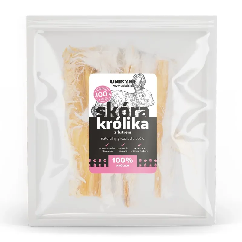 Uniszki Skóra Królika Z Futrem Naturalny Przysmak Suszony Dla Psa 100g Zniżka