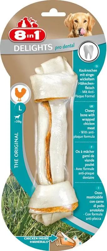 8in1 Kość wiązana Delights PRO DENTAL dla psa L Bezpieczne zakupy
