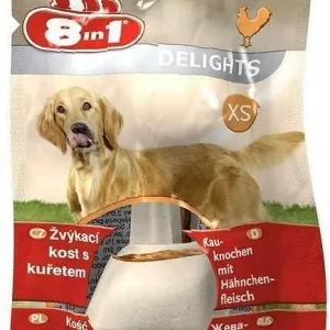8in1 Kość wiązana Delights z kurczakiem dla psa XS Super okazja