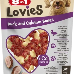 8in1 Lovies Duck and Calcium Bones Przysmaki z kaczką dla psa 80g Szybka wysyłka