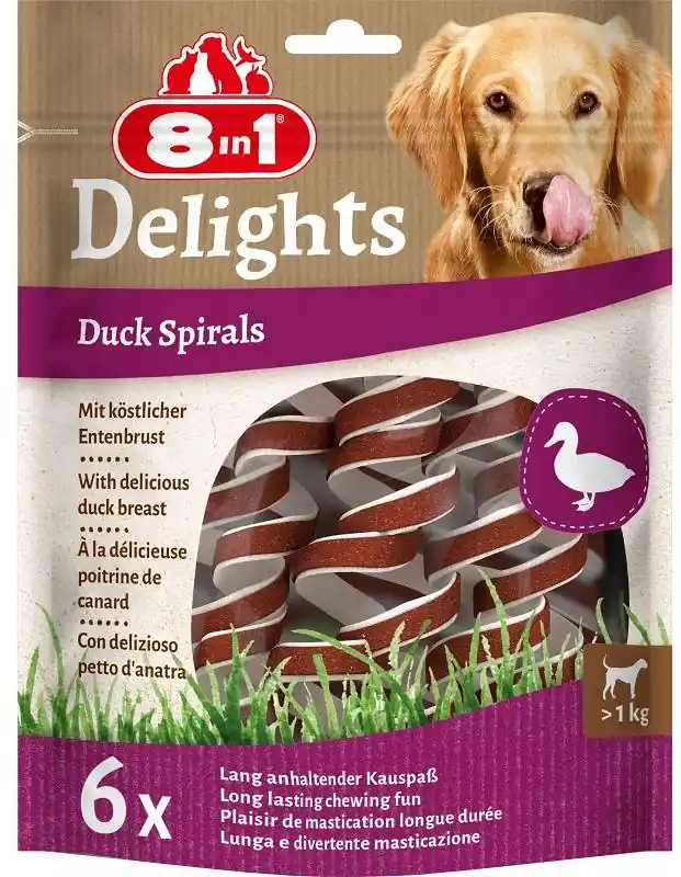 Oferta 8in1 Przysmak Delights Duck Spirals z kaczką dla psa op. 60g