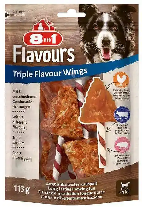 8in1 Triple Flavour Wings przysmak dla psa 113g Tani