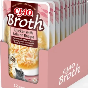 Cena promocyjna Inaba Ciao Broth Chicken with Salmon Karma dla kota 12x40g PAKIET