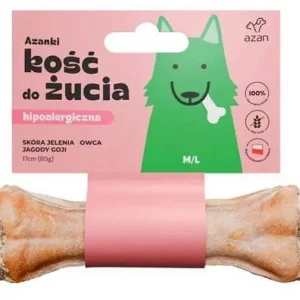 Azan Kość do żucia Azanki ze skóry jelenia dla psa 17cm Szybka dostawa