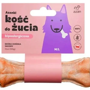 Azan Kość do żucia Azanki ze skóry końskiej dla psa 17cm Łatwy zwrot