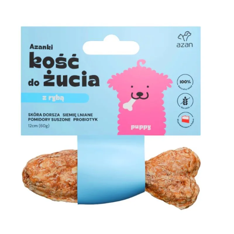 Azan Puppy Kość do żucia Azanki z rybą dla psa 12cm Kup teraz