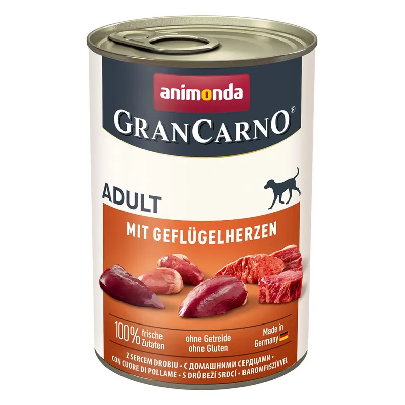 Sprawdź teraz Animonda GranCarno Adult 400g Mokra Karma Dla Psa z Sercami Drobiowymi