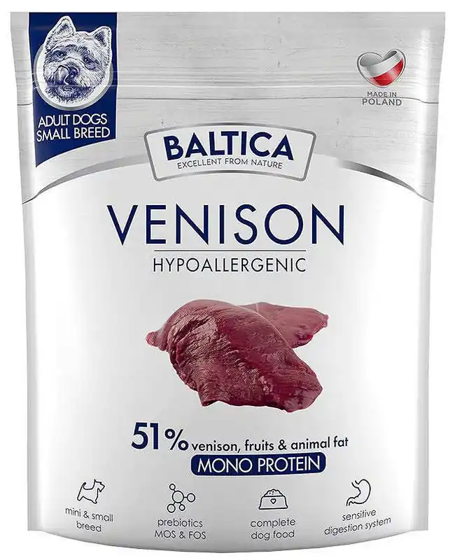 Oferta limitowana Baltica Hypoallergenic Adult Small Venison Karma z dziczyzną dla psa 1kg