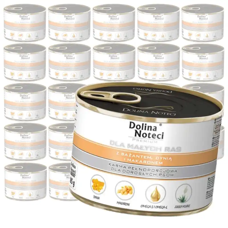 Dolina Noteci Premium 24x185g Mokra Karma Dla Psów Małych Ras z Bażantem Dynią i Makaronem Ostatnia szansa