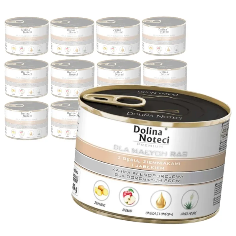 Dolina Noteci Premium 12x185g Mokra Karma Dla Psów Małych Ras z Gęsią Ziemniakami i Jabłkiem Szybka dostawa