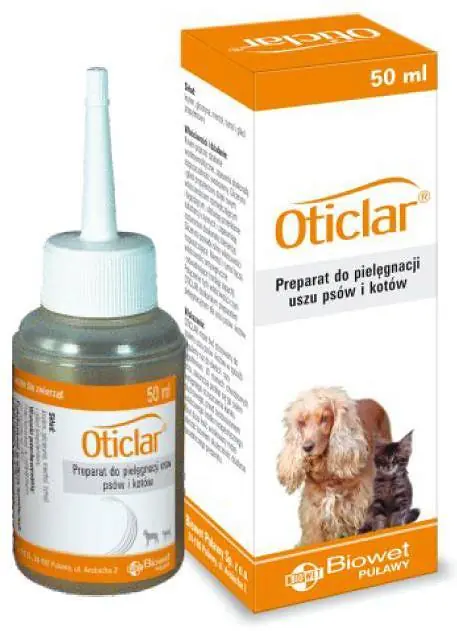 Popularny Biowet Oticlar dla psa i kota Preparat do pielęgnacji uszu 50ml