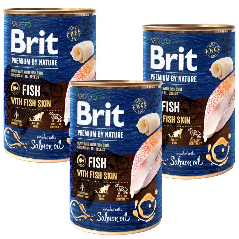 Brit Premium by Nature Fish with Fish Skin Karma z rybą dla psa 6x400g PAKIET Szybka dostawa