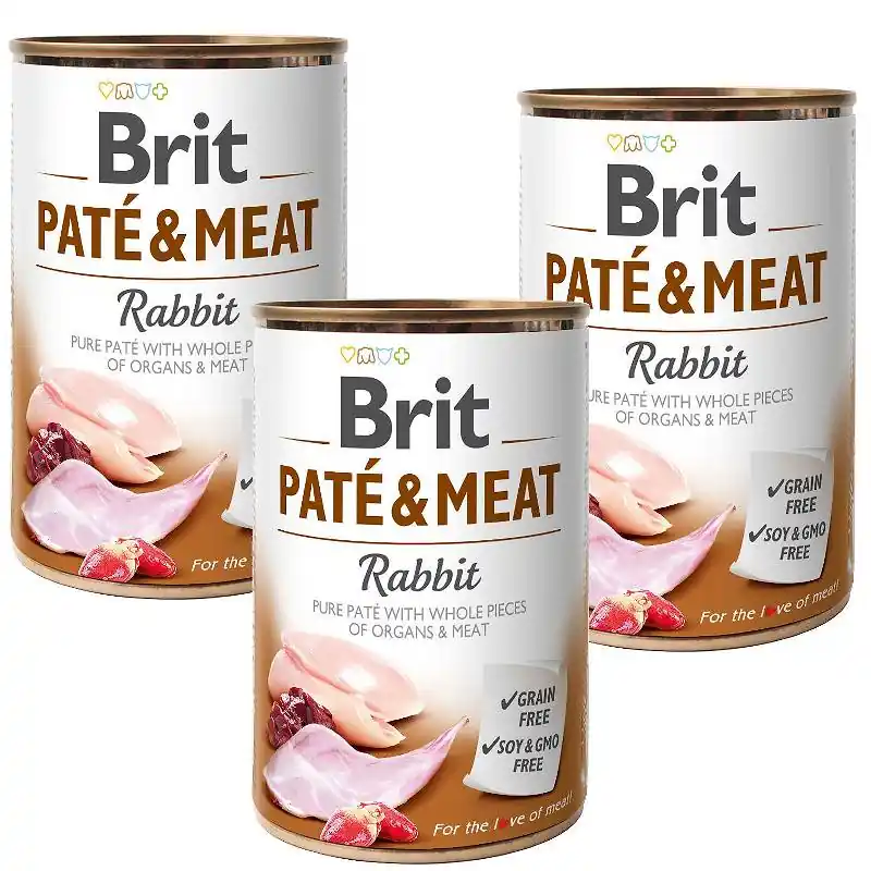 Brit Pate&Meat Rabbit Karma z królikiem dla psa 6x400g PAKIET Promocja