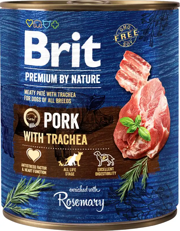 Zamów teraz Brit Premium by Nature Pork with Trachea Karma z wieprzowiną dla psa 800g