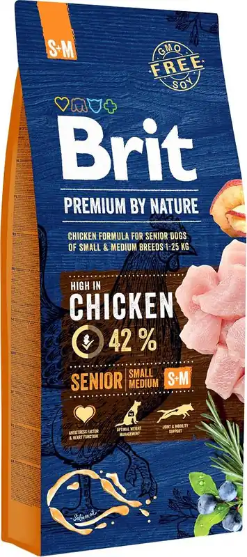 Bezpieczna płatność Brit Premium by Nature Senior Small&Medium Karma dla psa 15kg