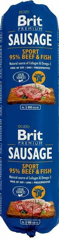 Brit Premium Sausage Beef&Fish Sport Formula Karma z wołowną i rybą dla psa 800g Dostępne od ręki