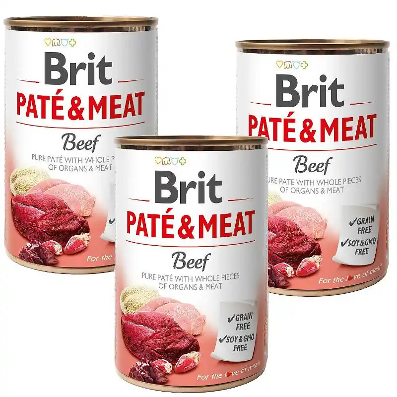 Ograniczona ilość Brit Pate&Meat Beef Karma z wołowiną dla psa 6x400g PAKIET