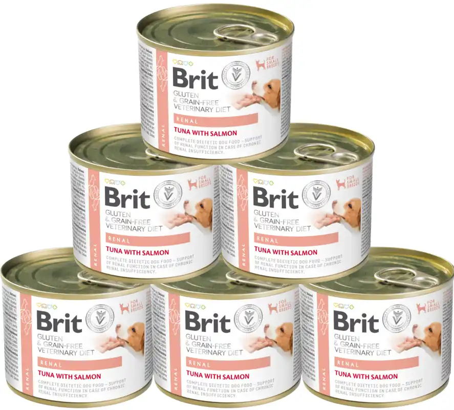 Najlepsza cena Brit Veterinary Diet Renal Tuna&Salmon Karma z tuńczykiem i łososiem dla psa 6x200g PAKIET