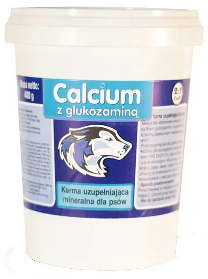 Calcium Niebieski dla psa Suplement diety z glukozaminą 400g Hit sprzedaży