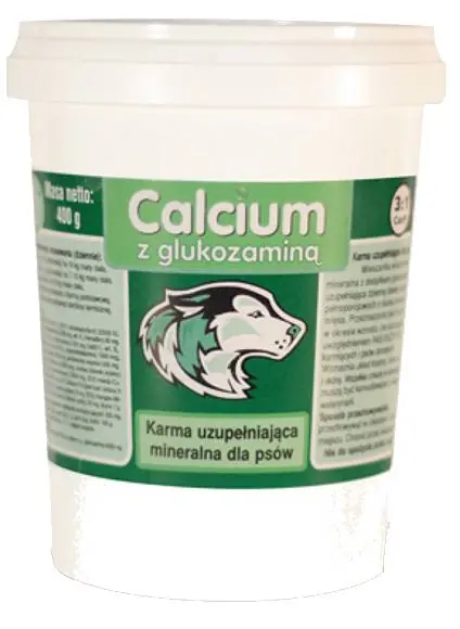 Bestseller Calcium Zielony dla psa Suplement diety z glukozaminą 400g
