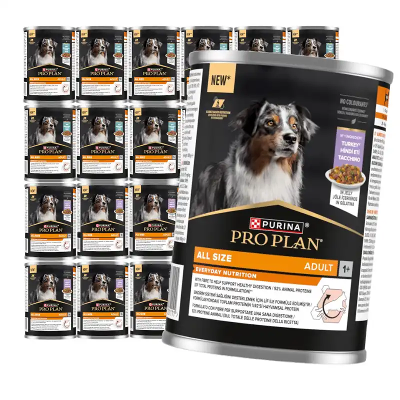 Kup online Purina Pro Plan Everyday Nutrition All Size Adult 24x400g Mokra Karma Dla Psa Bogata w Indyka i Rybę w Galaretce