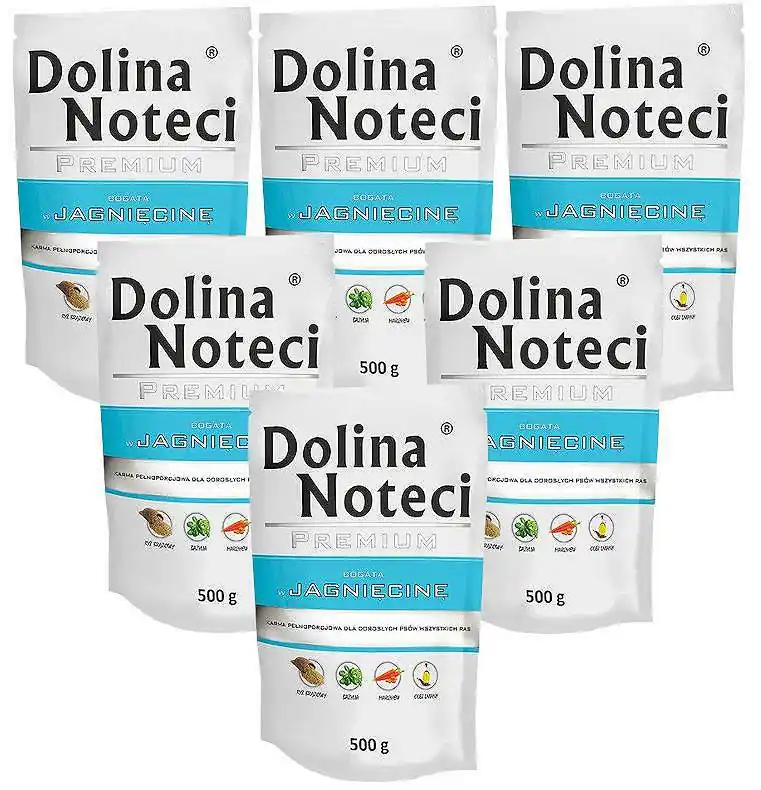 Rabat Dolina Noteci Premium Adult Karma z jagnięciną dla psa saszetka 10x500g