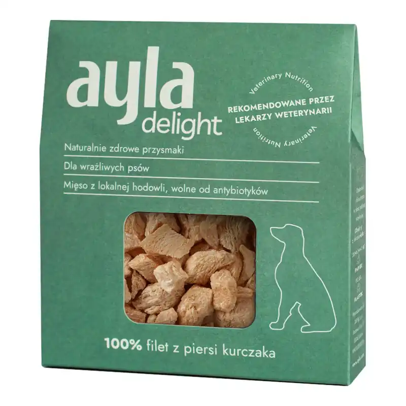 Ayla Delight Filet z Piersi Kurczaka 28g Liofilizowany Przysmak Dla Psa 100% Mięsa Nowy