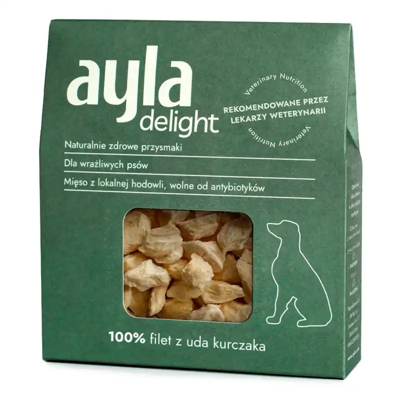 Ayla Delight Filet z Uda Kurczaka 28g Liofilizowany Przysmak Dla Psa 100% Mięsa Bezpieczna płatność