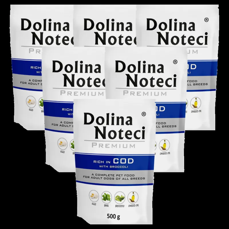 Dolina Noteci Premium Adult Karma z dorszem i brokułami dla psa saszetka 10x500g Bezpieczna płatność